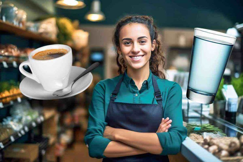 Quando si beve il bicchiere d'acqua al bar, prima o dopo il caffè: il motivo